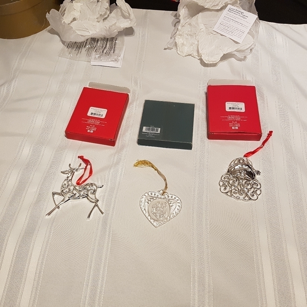 Lenox ornaments, 3 all new in boxes